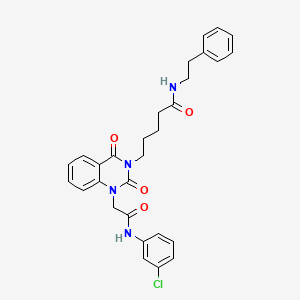 molecular formula C29H29ClN4O4 B11432789 5-[1-{2-[(3-chlorophenyl)amino]-2-oxoethyl}-2,4-dioxo-1,4-dihydroquinazolin-3(2H)-yl]-N-(2-phenylethyl)pentanamide 