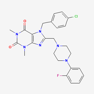 7-[(4-Chlorophenyl)methyl]-8-[[4-(2-fluorophenyl)piperazin-1-yl]methyl]-1,3-dimethylpurine-2,6-dione