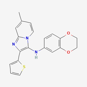 N-(2,3-dihydro-1,4-benzodioxin-6-yl)-7-methyl-2-(thiophen-2-yl)imidazo[1,2-a]pyridin-3-amine