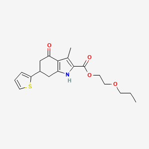 2-propoxyethyl 3-methyl-4-oxo-6-(thiophen-2-yl)-4,5,6,7-tetrahydro-1H-indole-2-carboxylate