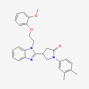 1-(3,4-dimethylphenyl)-4-{1-[2-(2-methoxyphenoxy)ethyl]-1H-benzimidazol-2-yl}pyrrolidin-2-one