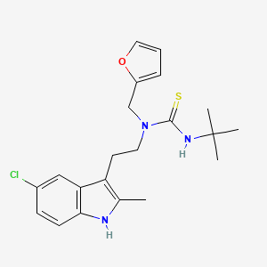 3-(tert-butyl)-1-(2-(5-chloro-2-methyl-1H-indol-3-yl)ethyl)-1-(furan-2-ylmethyl)thiourea