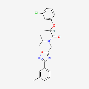 2-(3-chlorophenoxy)-N-{[3-(3-methylphenyl)-1,2,4-oxadiazol-5-yl]methyl}-N-(propan-2-yl)propanamide