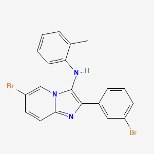 molecular formula C20H15Br2N3 B11432882 6-bromo-2-(3-bromophenyl)-N-(2-methylphenyl)imidazo[1,2-a]pyridin-3-amine 