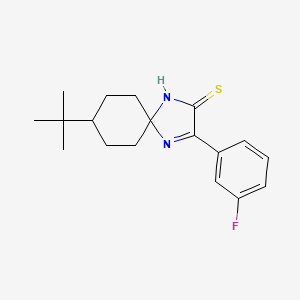 8-Tert-butyl-3-(3-fluorophenyl)-1,4-diazaspiro[4.5]dec-3-ene-2-thione