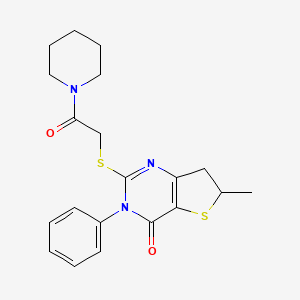 6-methyl-2-((2-oxo-2-(piperidin-1-yl)ethyl)thio)-3-phenyl-6,7-dihydrothieno[3,2-d]pyrimidin-4(3H)-one