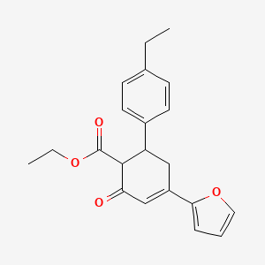 molecular formula C21H22O4 B11432893 Ethyl 6-(4-ethylphenyl)-4-(furan-2-yl)-2-oxocyclohex-3-ene-1-carboxylate 