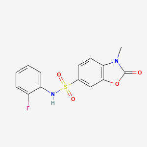 molecular formula C14H11FN2O4S B11432907 N-(2-Fluorophenyl)-3-methyl-2-oxo-2,3-dihydro-1,3-benzoxazole-6-sulfonamide 