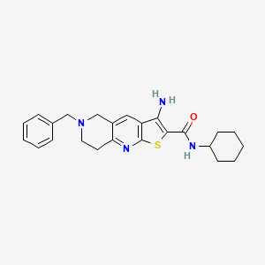 molecular formula C24H28N4OS B11432911 3-amino-6-benzyl-N-cyclohexyl-5,6,7,8-tetrahydrothieno[2,3-b][1,6]naphthyridine-2-carboxamide 