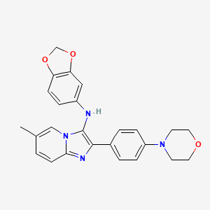 molecular formula C25H24N4O3 B11432924 N-(1,3-benzodioxol-5-yl)-6-methyl-2-[4-(morpholin-4-yl)phenyl]imidazo[1,2-a]pyridin-3-amine 