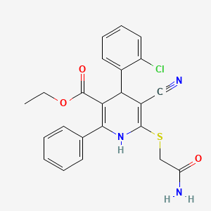 Ethyl 6-[(2-amino-2-oxoethyl)sulfanyl]-4-(2-chlorophenyl)-5-cyano-2-phenyl-1,4-dihydropyridine-3-carboxylate