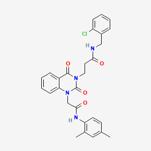 N-(2-chlorobenzyl)-3-[1-{2-[(2,4-dimethylphenyl)amino]-2-oxoethyl}-2,4-dioxo-1,4-dihydroquinazolin-3(2H)-yl]propanamide