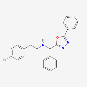 [2-(4-Chlorophenyl)ethyl][phenyl(5-phenyl-1,3,4-oxadiazol-2-YL)methyl]amine