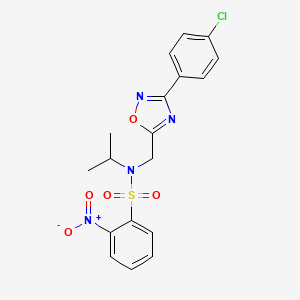 N-{[3-(4-chlorophenyl)-1,2,4-oxadiazol-5-yl]methyl}-2-nitro-N-(propan-2-yl)benzenesulfonamide