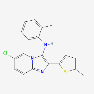 molecular formula C19H16ClN3S B11433026 6-chloro-N-(2-methylphenyl)-2-(5-methylthiophen-2-yl)imidazo[1,2-a]pyridin-3-amine 