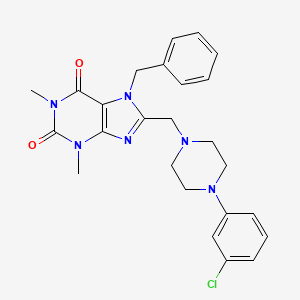 7-Benzyl-8-[[4-(3-chlorophenyl)piperazin-1-yl]methyl]-1,3-dimethylpurine-2,6-dione