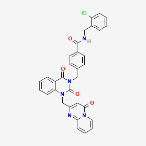 N-(2-chlorobenzyl)-4-((2,4-dioxo-1-((4-oxo-4H-pyrido[1,2-a]pyrimidin-2-yl)methyl)-1,2-dihydroquinazolin-3(4H)-yl)methyl)benzamide