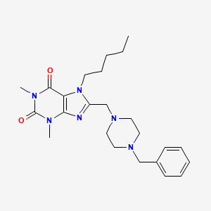 8-[(4-benzylpiperazin-1-yl)methyl]-1,3-dimethyl-7-pentyl-3,7-dihydro-1H-purine-2,6-dione