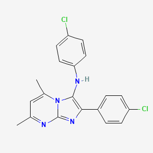 N,2-bis(4-chlorophenyl)-5,7-dimethylimidazo[1,2-a]pyrimidin-3-amine