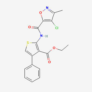 Ethyl 2-{[(4-chloro-3-methyl-1,2-oxazol-5-yl)carbonyl]amino}-4-phenylthiophene-3-carboxylate