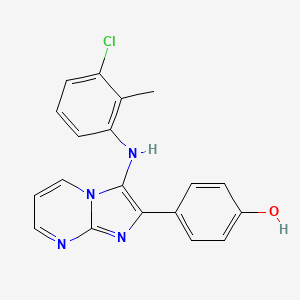 4-{3-[(3-Chloro-2-methylphenyl)amino]imidazo[1,2-a]pyrimidin-2-yl}phenol