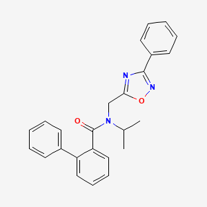 molecular formula C25H23N3O2 B11433121 N-[(3-phenyl-1,2,4-oxadiazol-5-yl)methyl]-N-(propan-2-yl)biphenyl-2-carboxamide 