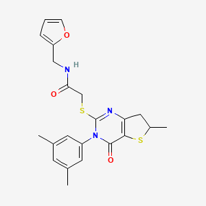 2-((3-(3,5-dimethylphenyl)-6-methyl-4-oxo-3,4,6,7-tetrahydrothieno[3,2-d]pyrimidin-2-yl)thio)-N-(furan-2-ylmethyl)acetamide