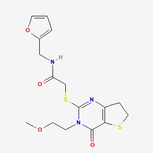 N-(furan-2-ylmethyl)-2-((3-(2-methoxyethyl)-4-oxo-3,4,6,7-tetrahydrothieno[3,2-d]pyrimidin-2-yl)thio)acetamide