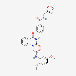 4-((1-(2-((2,5-dimethoxyphenyl)amino)-2-oxoethyl)-2,4-dioxo-1,2-dihydroquinazolin-3(4H)-yl)methyl)-N-(furan-2-ylmethyl)benzamide