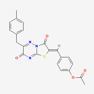 4-{(Z)-[6-(4-methylbenzyl)-3,7-dioxo-7H-[1,3]thiazolo[3,2-b][1,2,4]triazin-2(3H)-ylidene]methyl}phenyl acetate