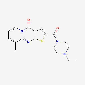 molecular formula C18H20N4O2S B11433190 2-[(4-Ethylpiperazino)carbonyl]-9-methyl-4H-pyrido[1,2-A]thieno[2,3-D]pyrimidin-4-one 