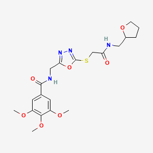 3,4,5-trimethoxy-N-((5-((2-oxo-2-(((tetrahydrofuran-2-yl)methyl)amino)ethyl)thio)-1,3,4-oxadiazol-2-yl)methyl)benzamide