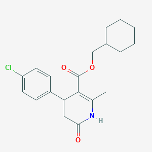 molecular formula C20H24ClNO3 B11433217 Cyclohexylmethyl 4-(4-chlorophenyl)-2-methyl-6-oxo-1,4,5,6-tetrahydropyridine-3-carboxylate 