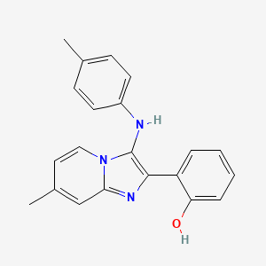 molecular formula C21H19N3O B11433232 2-{7-Methyl-3-[(4-methylphenyl)amino]imidazo[1,2-a]pyridin-2-yl}phenol 