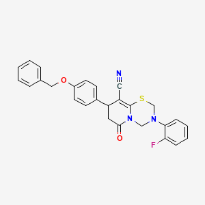 8-[4-(benzyloxy)phenyl]-3-(2-fluorophenyl)-6-oxo-3,4,7,8-tetrahydro-2H,6H-pyrido[2,1-b][1,3,5]thiadiazine-9-carbonitrile