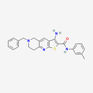 molecular formula C25H24N4OS B11433250 3-amino-6-benzyl-N-(3-methylphenyl)-5,6,7,8-tetrahydrothieno[2,3-b][1,6]naphthyridine-2-carboxamide 