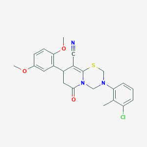 3-(3-chloro-2-methylphenyl)-8-(2,5-dimethoxyphenyl)-6-oxo-3,4,7,8-tetrahydro-2H,6H-pyrido[2,1-b][1,3,5]thiadiazine-9-carbonitrile