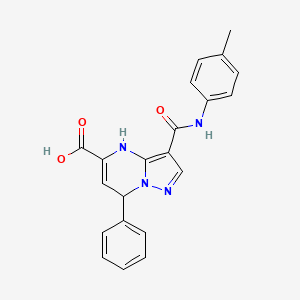 molecular formula C21H18N4O3 B11433296 3-[(4-Methylphenyl)carbamoyl]-7-phenyl-4,7-dihydropyrazolo[1,5-a]pyrimidine-5-carboxylic acid 