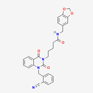 N-(1,3-benzodioxol-5-ylmethyl)-5-[1-(2-cyanobenzyl)-2,4-dioxo-1,4-dihydroquinazolin-3(2H)-yl]pentanamide