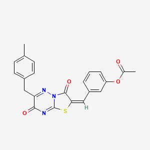 3-{(E)-[6-(4-methylbenzyl)-3,7-dioxo-7H-[1,3]thiazolo[3,2-b][1,2,4]triazin-2(3H)-ylidene]methyl}phenyl acetate