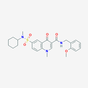 6-[Cyclohexyl(methyl)sulfamoyl]-N-[(2-methoxyphenyl)methyl]-1-methyl-4-oxo-1,4-dihydroquinoline-3-carboxamide