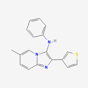 molecular formula C18H15N3S B11433338 6-methyl-N-phenyl-2-(thiophen-3-yl)imidazo[1,2-a]pyridin-3-amine 