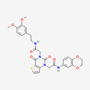 2-(1-{[(2,3-dihydro-1,4-benzodioxin-6-yl)carbamoyl]methyl}-2,4-dioxo-1H,2H,3H,4H-thieno[3,2-d]pyrimidin-3-yl)-N-[2-(3,4-dimethoxyphenyl)ethyl]acetamide