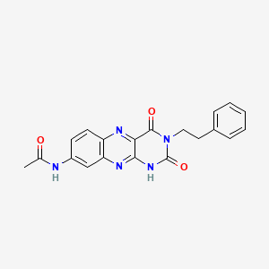 N-[2,4-dioxo-3-(2-phenylethyl)-2,3,4,10-tetrahydrobenzo[g]pteridin-8-yl]acetamide