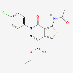 Ethyl 3-(4-chlorophenyl)-5-acetamido-4-oxo-3H,4H-thieno[3,4-D]pyridazine-1-carboxylate