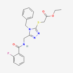 Ethyl 2-[(4-benzyl-5-{[(2-fluorophenyl)formamido]methyl}-4H-1,2,4-triazol-3-YL)sulfanyl]acetate