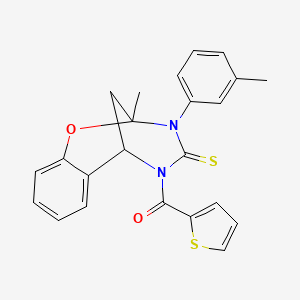 [2-methyl-3-(3-methylphenyl)-4-thioxo-3,4-dihydro-2H-2,6-methano-1,3,5-benzoxadiazocin-5(6H)-yl](thiophen-2-yl)methanone