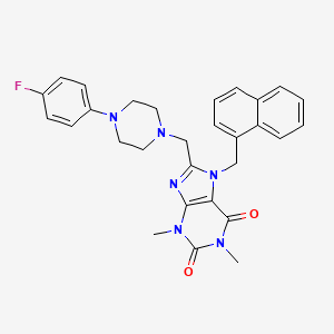 molecular formula C29H29FN6O2 B11433420 8-{[4-(4-fluorophenyl)piperazin-1-yl]methyl}-1,3-dimethyl-7-(1-naphthylmethyl)-3,7-dihydro-1H-purine-2,6-dione 