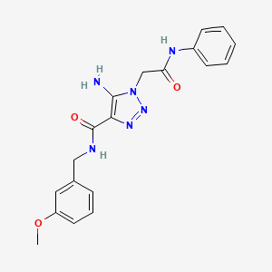 molecular formula C19H20N6O3 B11433445 5-amino-N-[(3-methoxyphenyl)methyl]-1-[(phenylcarbamoyl)methyl]-1H-1,2,3-triazole-4-carboxamide 