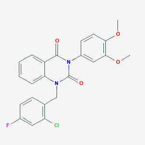 1-[(2-Chloro-4-fluorophenyl)methyl]-3-(3,4-dimethoxyphenyl)-1,2,3,4-tetrahydroquinazoline-2,4-dione